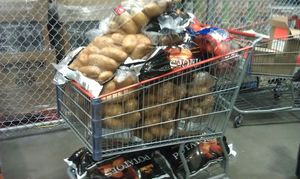 Shopping Basket Filled with Groceries for Basket Brigade
